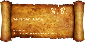 Mentzer Bere névjegykártya